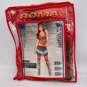 Roma Brown and Blue Mini Skirt